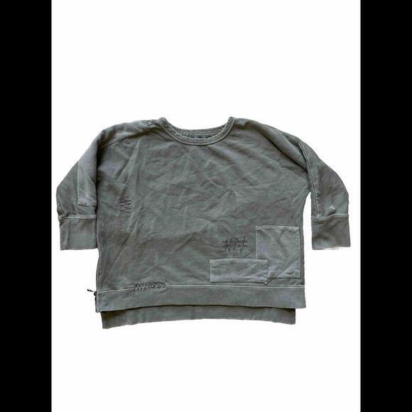 Zadig Voltaire athina‎ patch OV Patchwork Sweatshirt Zip Size XS Boxy Fit Green - Picture 1 of 6